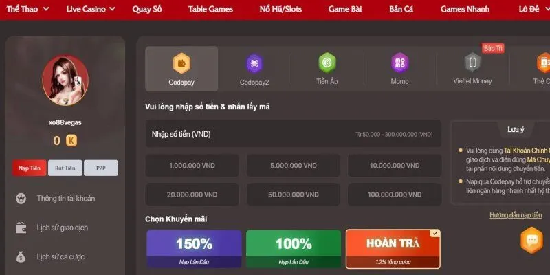 Quy trình nạp dễ dàng trong tích tắc